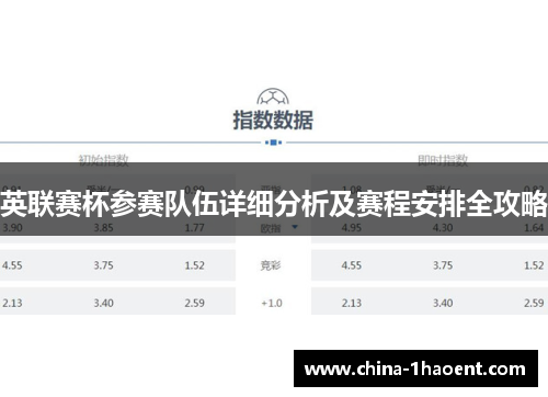 英联赛杯参赛队伍详细分析及赛程安排全攻略